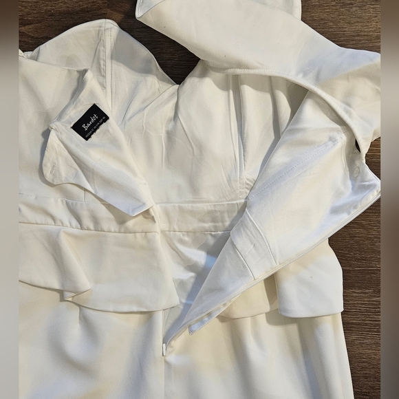 Bardot Women's Dress White  Asymmetrical One-Shoulder Ruffle White Midi - Picture 11 of 16